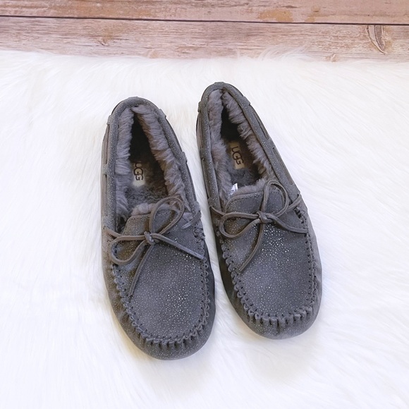 UGG Dakota Milky Way Moccasin Slippers In Charcoal - Picture 2 of 8